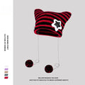 Polyester Knit Cat Ear Beanie Hat with Star Decor