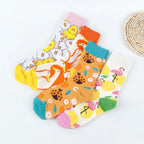 Cotton Blend Animal Pattern Mid Calf Socks for Women