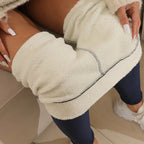 Polyester Fleece Lined High Waist Ankle Length Leggings