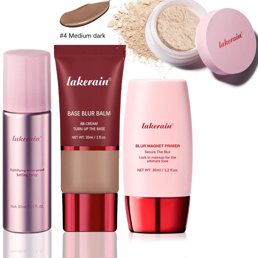 Matte Makeup Setting Primer Powder and Balm Set