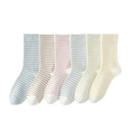 Polyester Elastane Striped Crew Socks