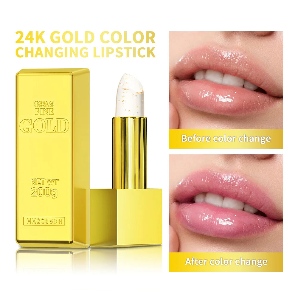 Gold Flake Color Changing Lip Balm Moisturizing Lipstick - 21