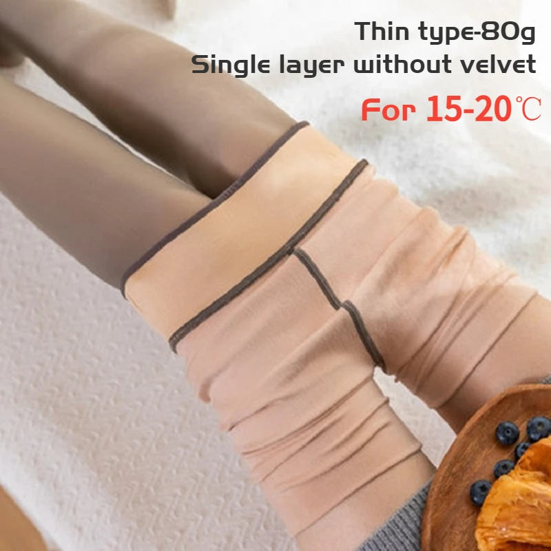 Polyester Elastane Thermal Pantyhose Winter Warm Tights - 3