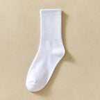 Polyester Mid Tube Casual Striped Women Socks 6 Pairs