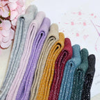 Cotton Blend Glitter Knit Women Casual Crew Socks