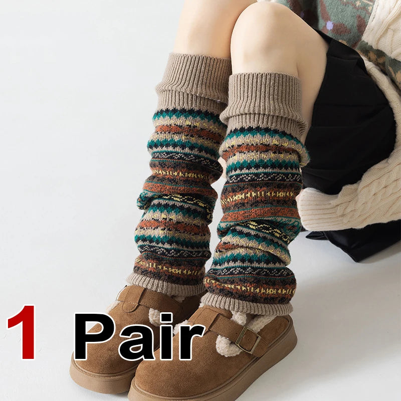 Polyester Bohemian Striped Leg Warmers - 11