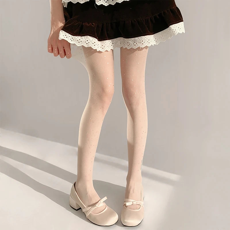 Polyester Elastane Sequin Sheer Pantyhose