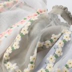 Floral Print Polyester Elastane Low Tube Casual Socks 7 Pairs