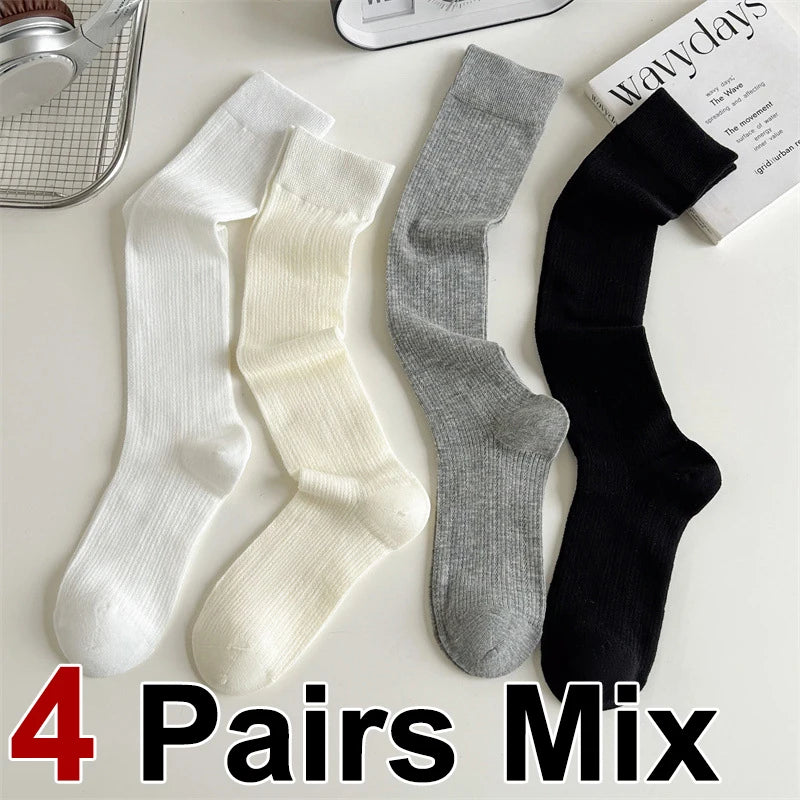 Cotton Blend Breathable Casual Socks For Women - 17