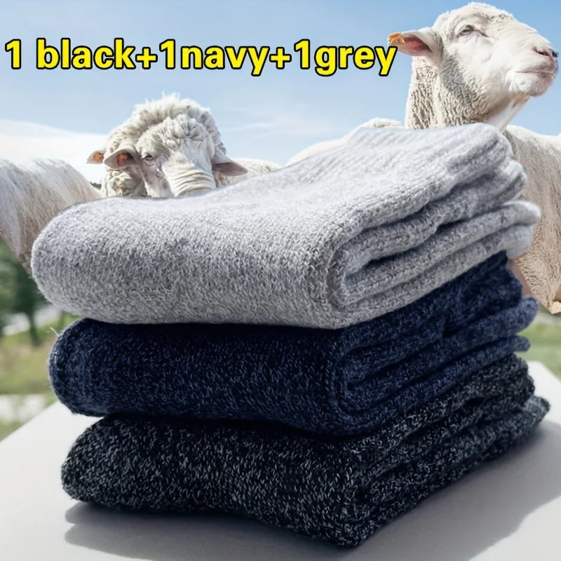Polyester Elastane Knit Mid Calf Thermal Socks for Men - 14