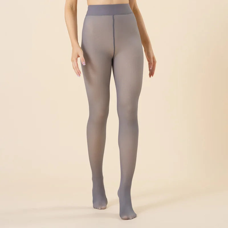 Polyester Elastane Fleece Lined Thermal Tights