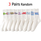 Polyester Elastane Graffiti Print Crew Socks