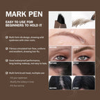 Liquid Eyebrow Pencil Multi Prong Brush Waterproof Makeup Pen