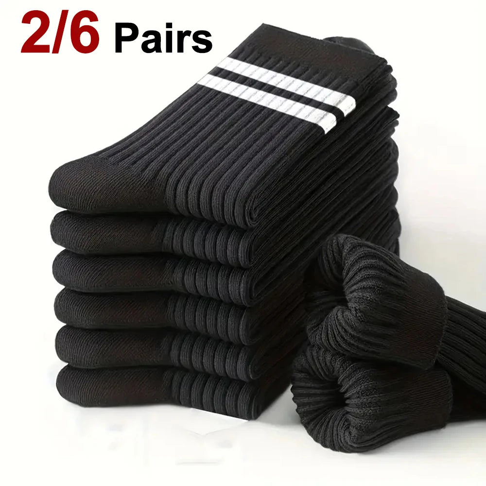 Polyester Spandex Mid Calf Casual Crew Socks - 1