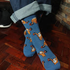 Cotton Blend Mid Calf Sloth Pattern Unisex Socks