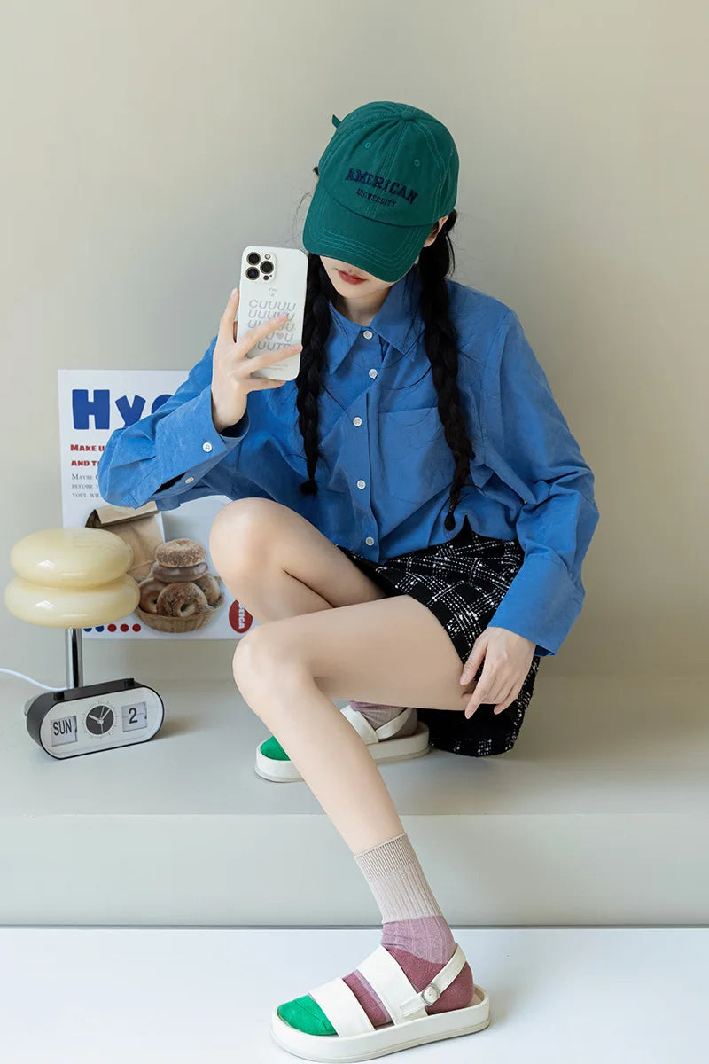 Striped Cotton Middle Tube Casual Socks - 15