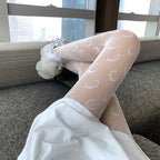 Floral Mesh Nylon Pantyhose Tights for Women