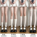 Solid Color Nylon Velvet Womens Knee High Socks