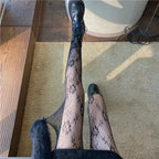Floral Pattern Nylon Pantyhose Tights