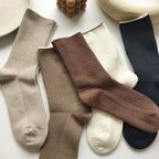 Cotton Blend Mid Length Casual Striped Socks