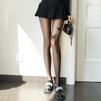 Nylon Butterfly Print Seamless Tights
