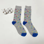 Cotton Blend Fish Pattern Crew Socks