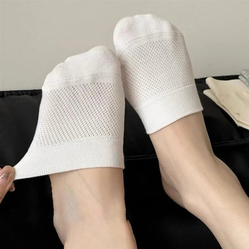 Polyester Elastane Women Half Forefoot Invisible Socks