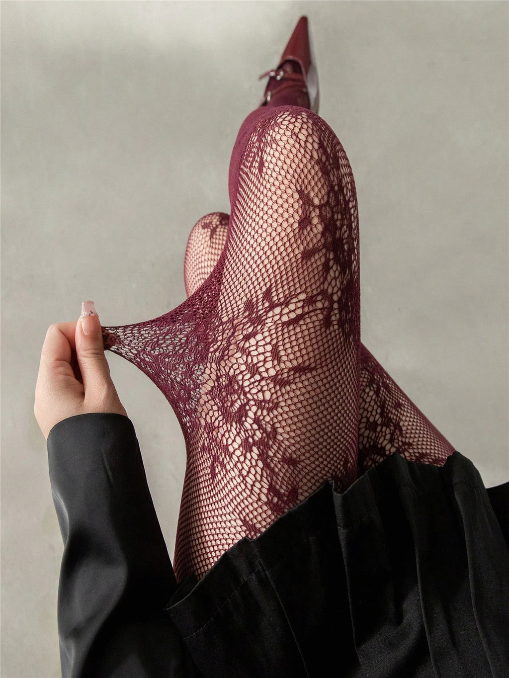 Polyester Elastane Knit Fishnet Stockings Pantyhose