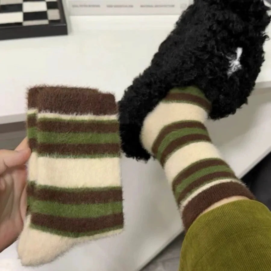 Plush Cartoon Mid Calf Socks Polyester Blend