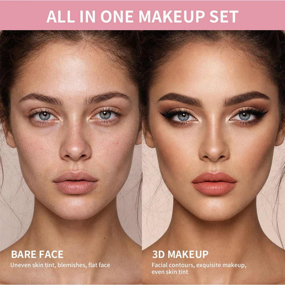 All In One Professional Makeup Cosmetic Set With Tools - 15