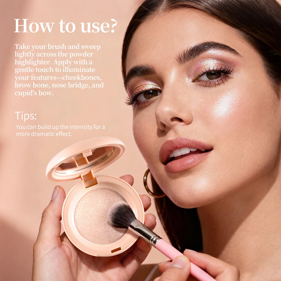 Shimmer Powder Highlighter Face Contouring Makeup - 14