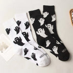 Cotton Ghost Pattern Mid Tube Halloween Socks