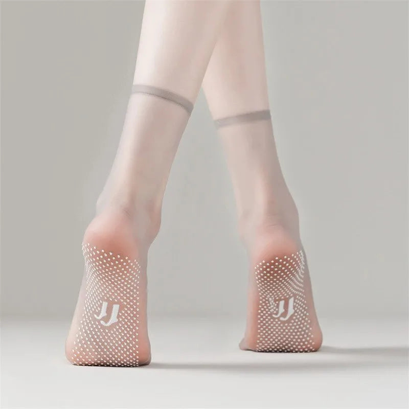 12 Pairs Nylon Spandex Anti Slip Invisible Silk Stockings