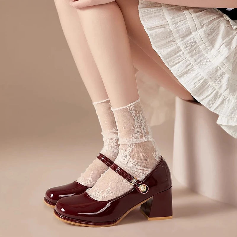 Floral Lace Sheer Mesh Ankle Socks