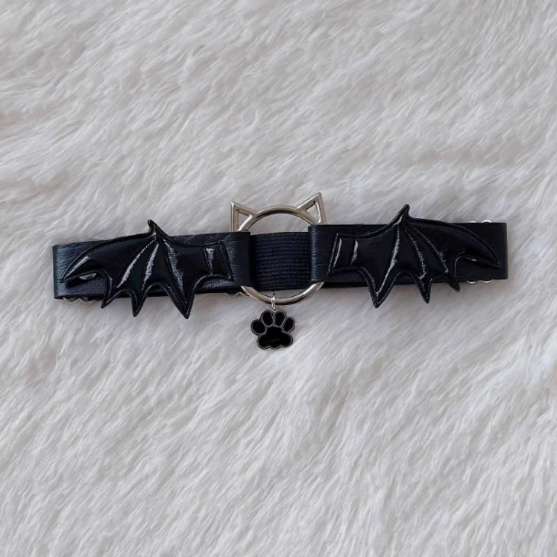 Leather Wing Cat Paw Leg Garter