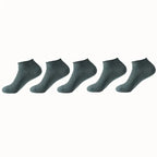 Bamboo Fiber Low Cut Ankle Socks Five Pair Set