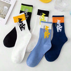 Polyester Elastane Blend Crew Socks Breathable Casual Footwear