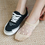 Polyester Elastane Polka Dot Invisible Low Cut Casual Socks