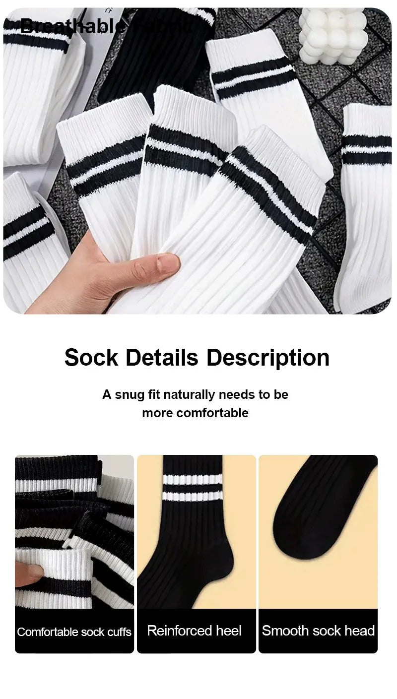 Polyester Spandex Mid Calf Casual Crew Socks