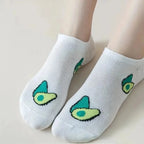 5 Pairs Avocado Polyester Blend Low Cut Casual Socks