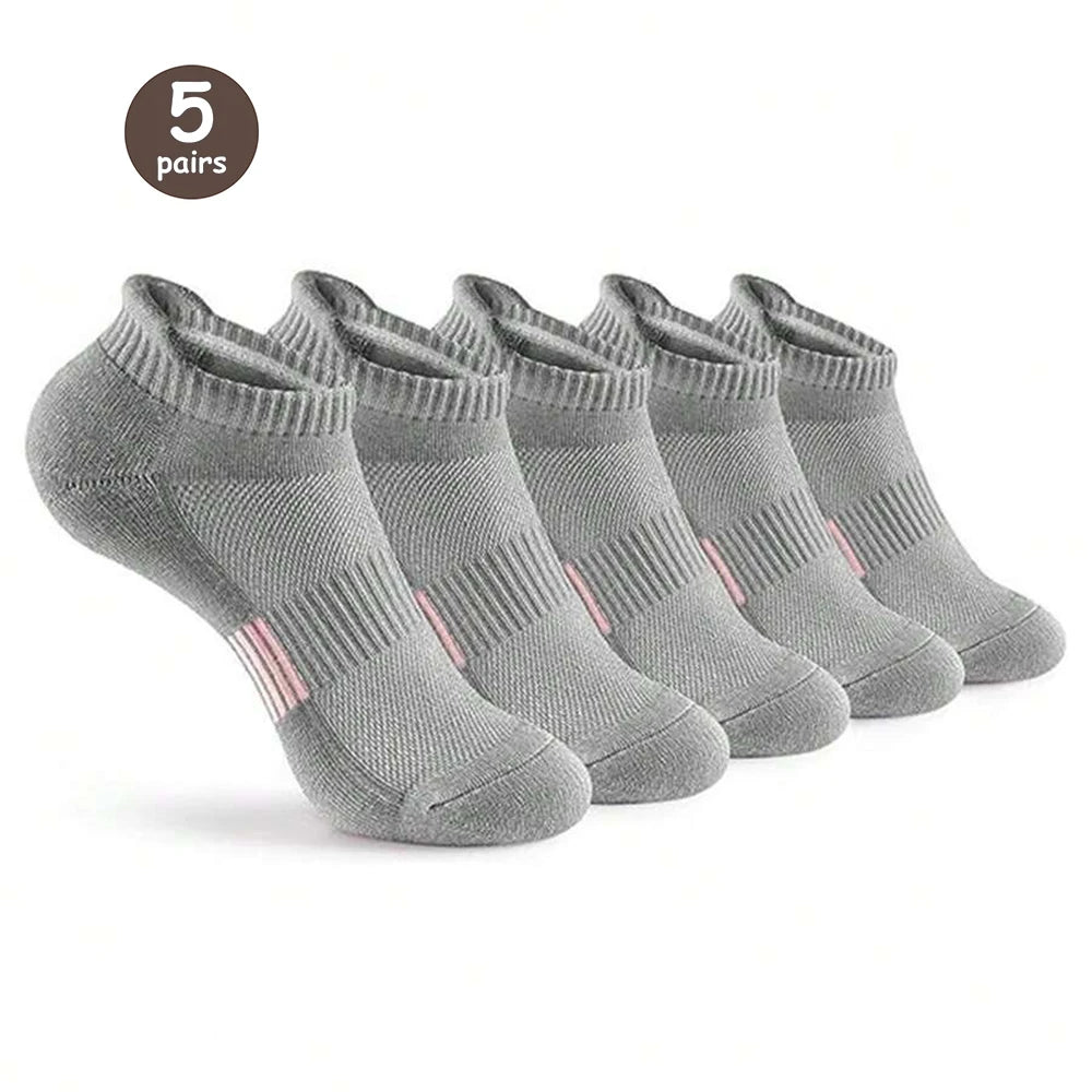 5 Pack Mens Polyester Blend Breathable Ankle Socks