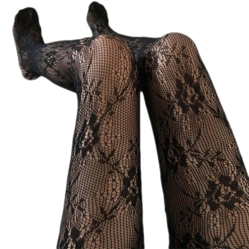 Floral Nylon Lace Fishnet Pantyhose Tights - 21