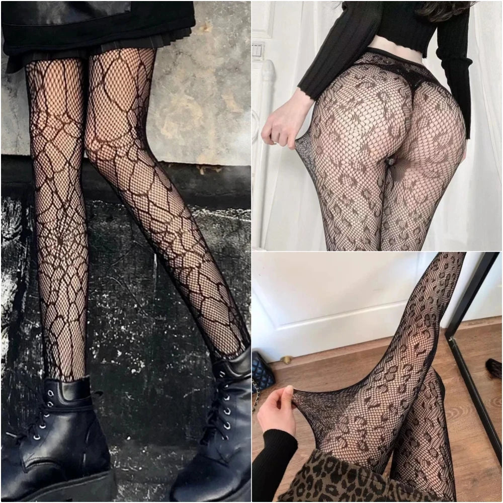 Nylon Mesh Leopard Pattern Pantyhose Tights