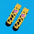 Cotton Blend Otter Print Unisex Mid Calf Socks