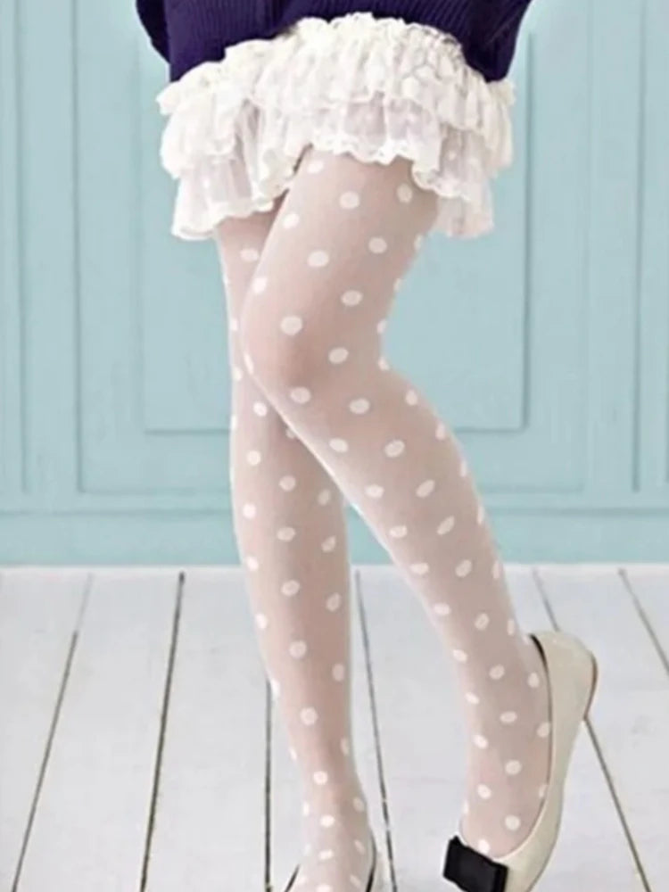 Polka Dot Nylon Tights Womens Sheer Patterned Pantyhose