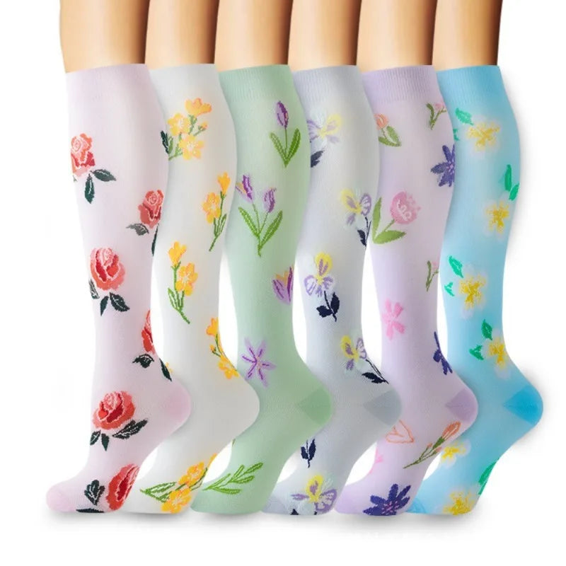 Nylon Polyester Elastane Knee High Compression Socks