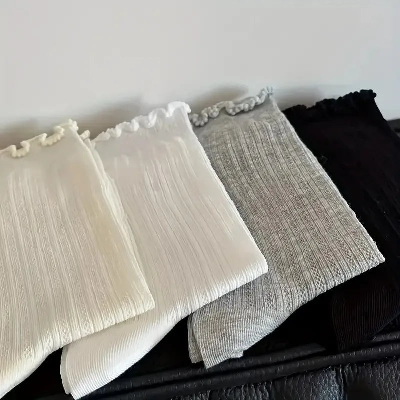 Polyester Elastane Mesh Mid Tube Casual Socks