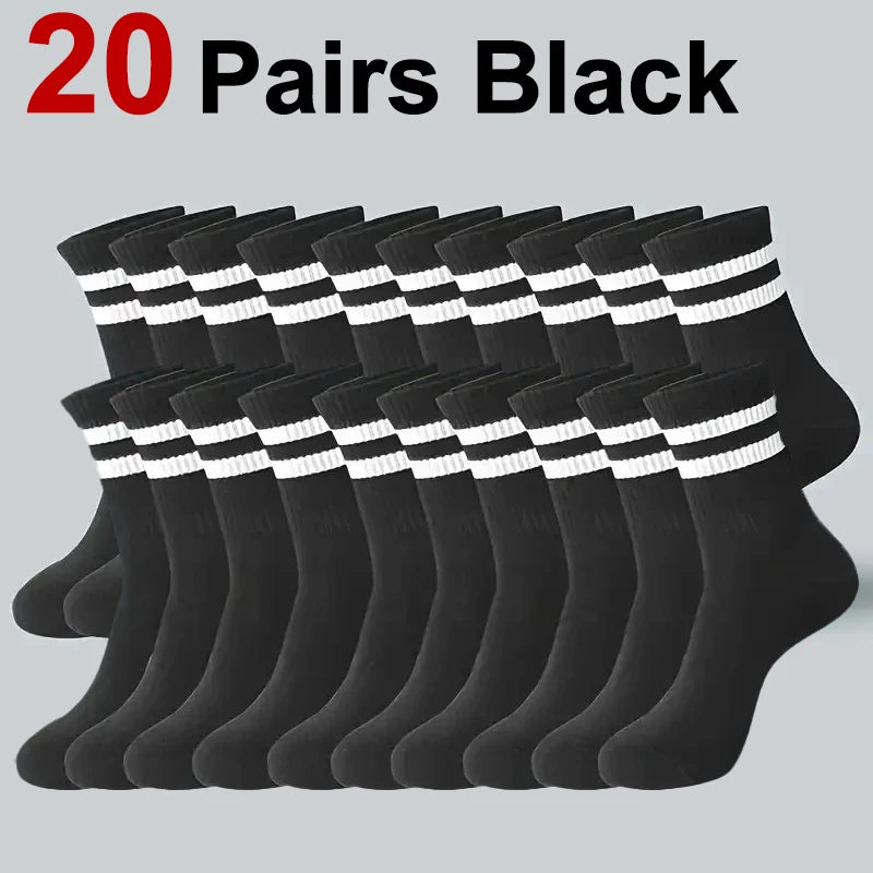 Striped Polyester Blend Mid Tube Casual Socks