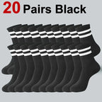 Striped Polyester Blend Mid Tube Casual Socks