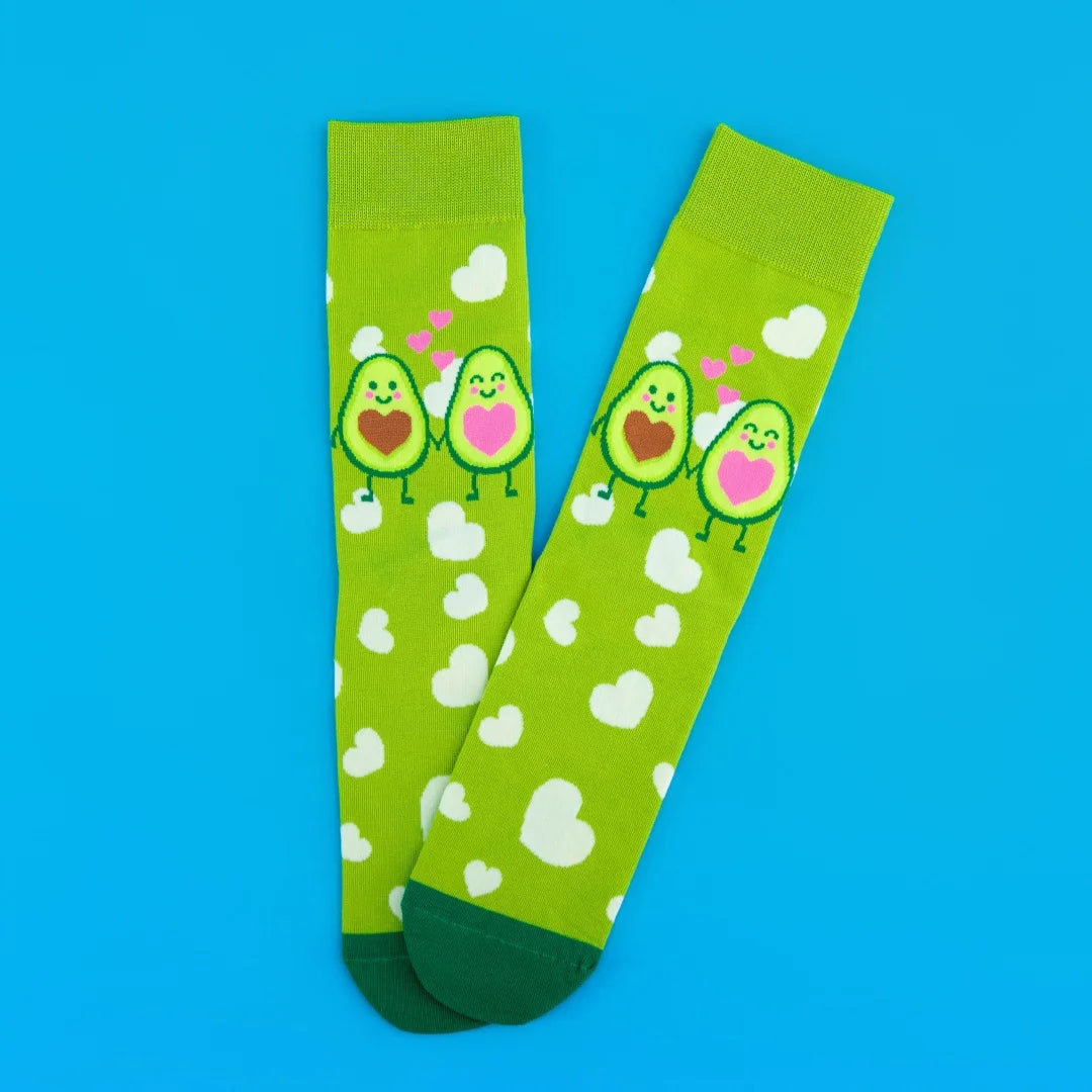 Cotton Blend Avocado Print Mid Calf Socks - 8